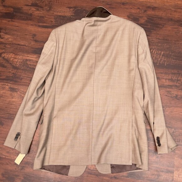Tommy Hilfiger Mens Sport Coat 42R Solid Tan Wool Jacket Blazer - Picture 7 of 7